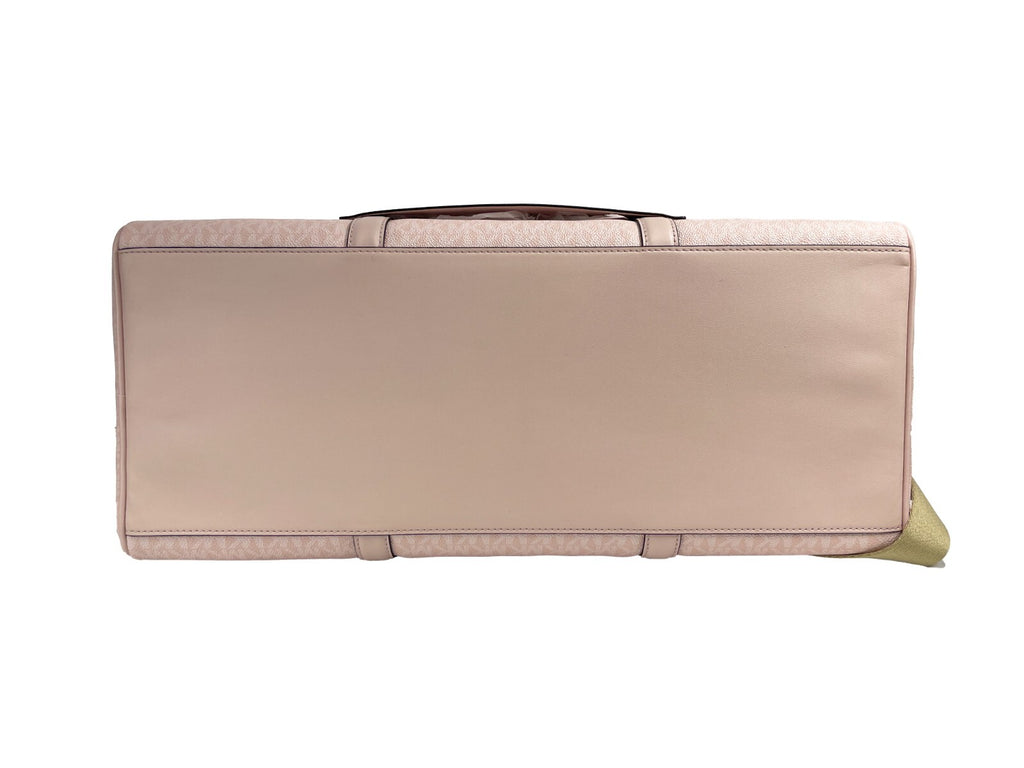 Michael Kors Travel Extra Large Powder Blush PVC Top Zip Weekender Luggage Bag